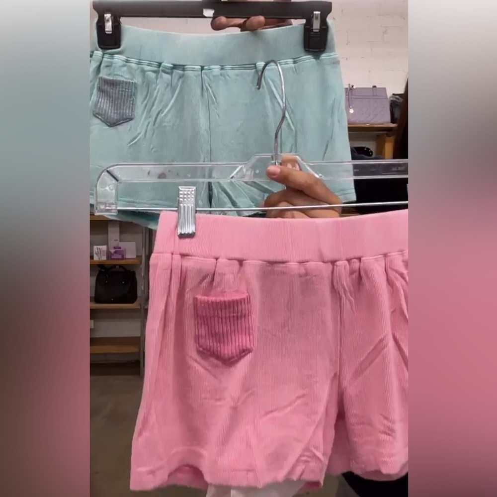 POL SET OF 2 SHORTS Light Pink & Blue Shorts With Pocket Size Large NWOT